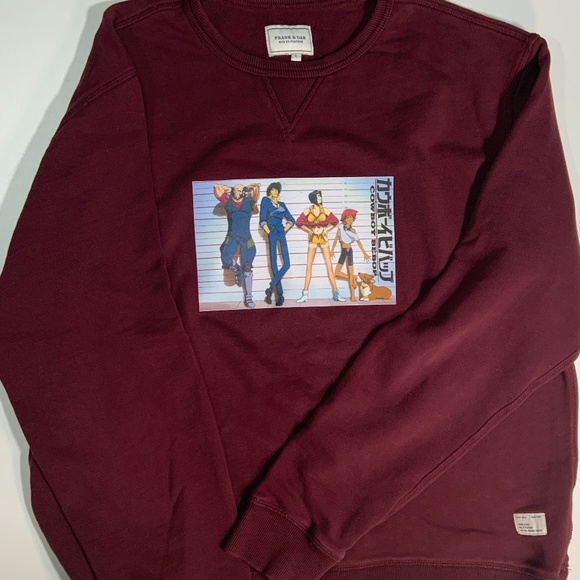 Men's Cowboy Bebop on Frank & Oak Sweatshirt in Burgundy Size Large - Picture 1 of 4